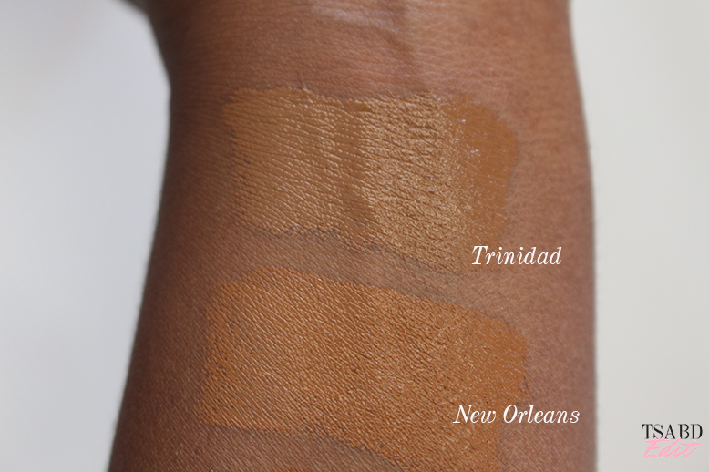 nars velvet matte foundation stick swatches on dark skin trinidad new orleans